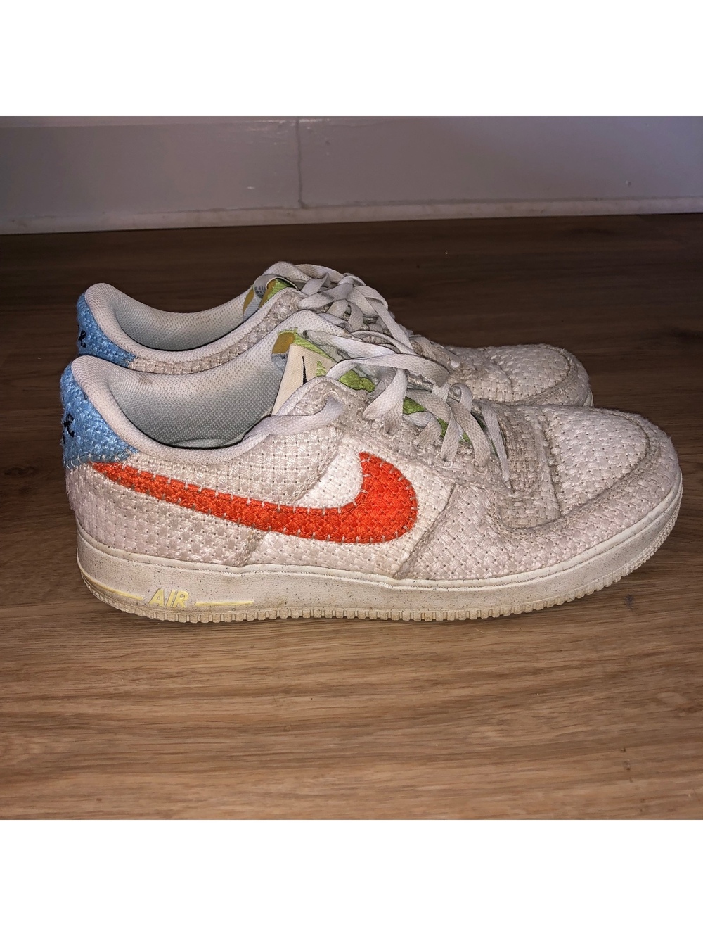 NIKE AIR FORCE 1 07 LOW NEXT NATURE NN HEMP PHANTOM TEAM ORANGE BLUE MENS 11.5